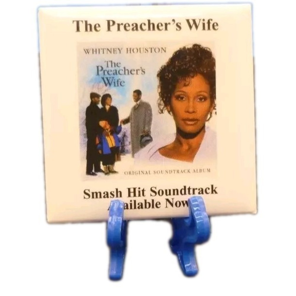 The Preacher's Wife Movie Soundtrack Promo Badge Button Pin Whitney Houston